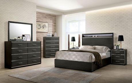 Camryn Warm Gray LED King Bed from Furniture of America - Luna Furniture