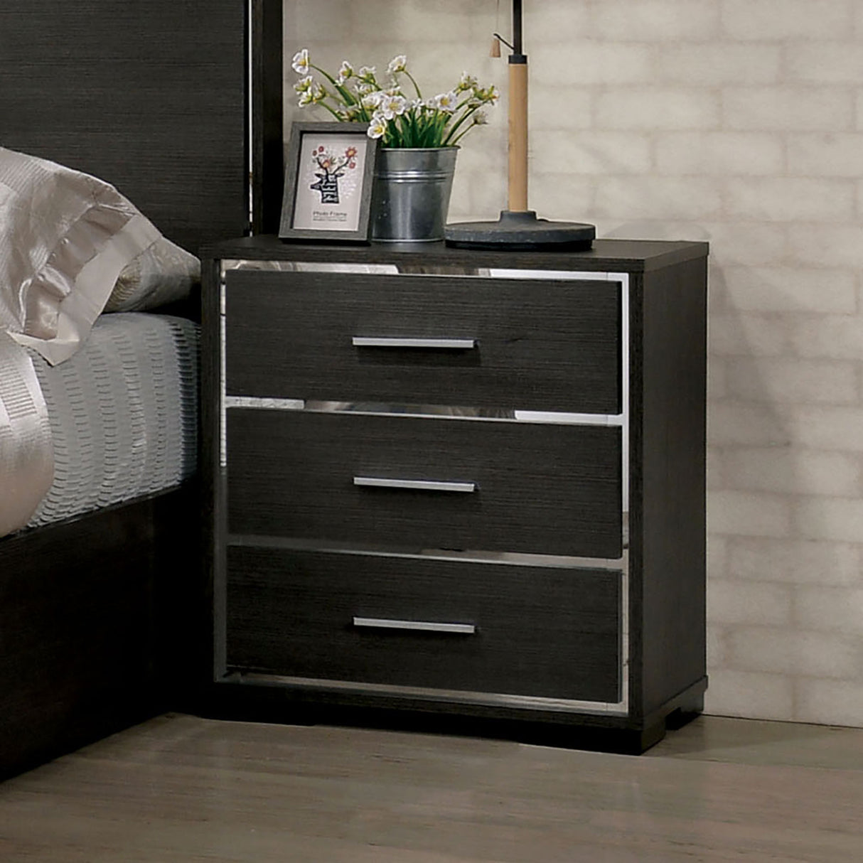 Camryn Warm Gray Night Stand from Furniture of America - Luna Furniture