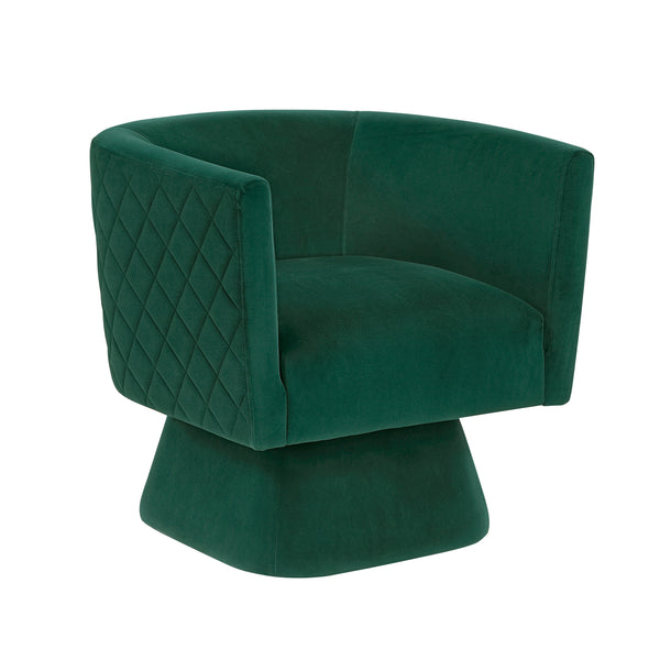 Candace Emerald Green Velvet Swivel Accent Chair