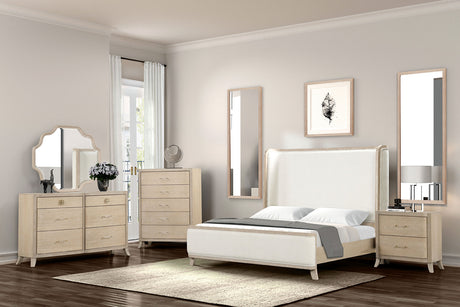 Candra Natural Oak King Bed from Furniture of America - Luna Furniture