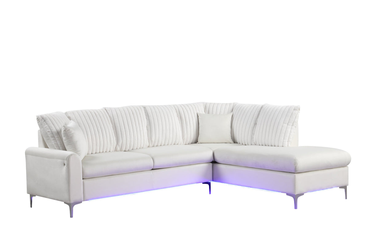 Candy Beige Reversible Sectional with LED Lights from Happy Homes - Luna Furniture