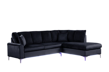 Candy Black Reversible Sectional with LED Lights from Happy Homes - Luna Furniture