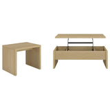Canoga Light Oak 2-Piece Lift Top Cocktail Coffee Table Set from Coaster - Luna Furniture