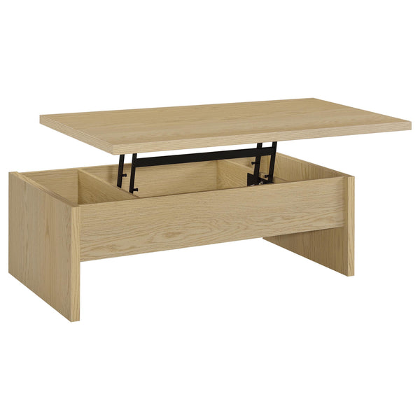 Canoga Light Oak Engineered Wood Lift Top Coffee Table