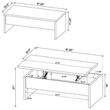 Canoga Light Oak Engineered Wood Lift Top Coffee Table from Coaster - Luna Furniture