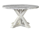 Canova White/Gray Round Marble Top Dining Room Set from Steve Silver - Luna Furniture
