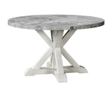 Canova White/Gray Round Marble Top Dining Room Set from Steve Silver - Luna Furniture