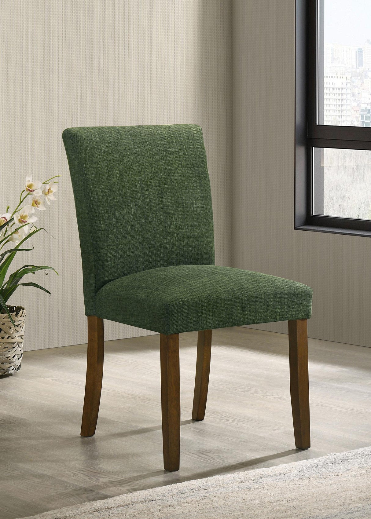 Cantley Green Upholstered Dining Side Chair, Set of 2 from Coaster - Luna Furniture