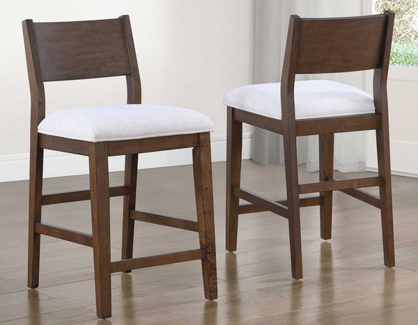 Canton Mocha 24" Upholstered Counter Stool, Set of 2
