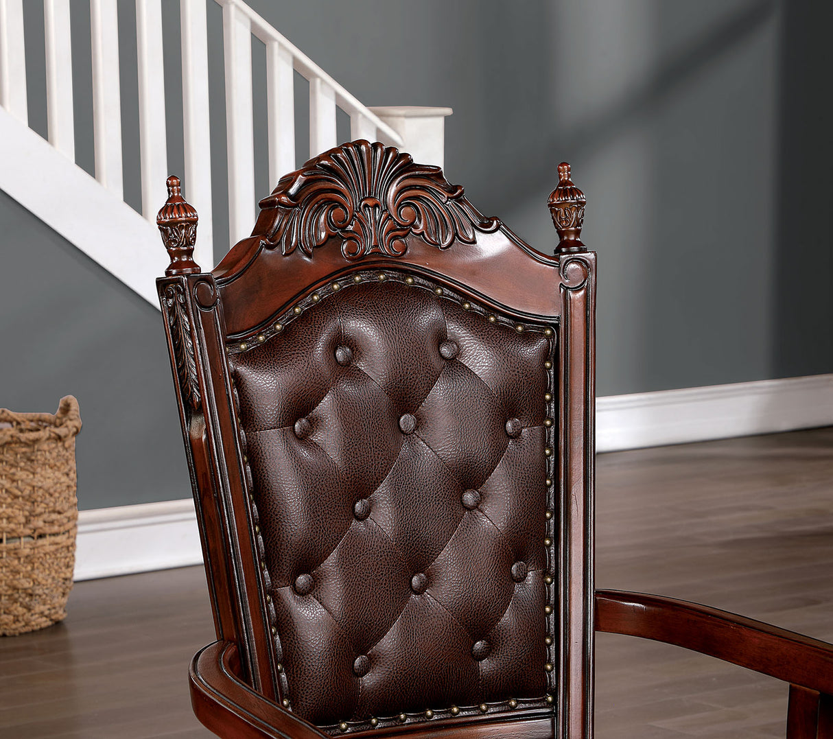 Canyonville Brown Cherry/Dark Brown Arm Chair from Furniture of America - Luna Furniture