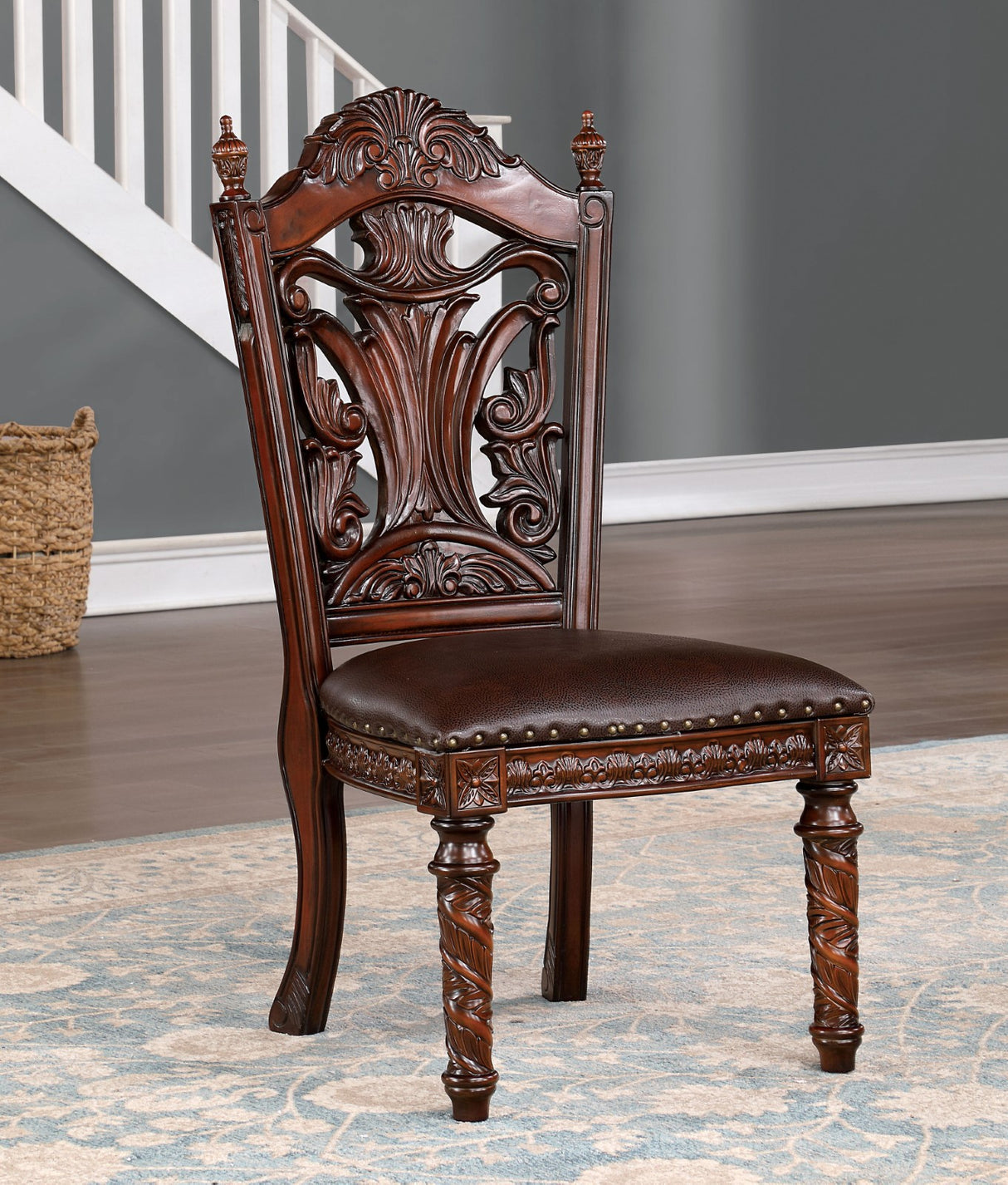 Canyonville Brown Cherry/Dark Brown Side Chair from Furniture of America - Luna Furniture