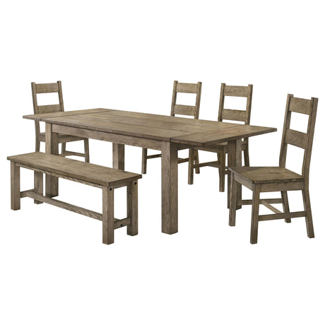 Cardova Vineyard Oak 6-Piece Extension Table Dining Set from Coaster - Luna Furniture