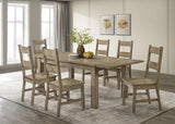 Cardova Vineyard Oak 87-inch Solid Wood Extension Dining Table from Coaster - Luna Furniture