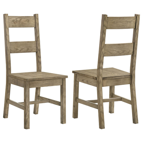 Cardova Vineyard Oak Solid Wood Dining Side Chair, Set of 2 from Coaster - Luna Furniture