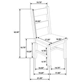 Cardova Vineyard Oak Solid Wood Dining Side Chair, Set of 2 from Coaster - Luna Furniture