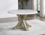 Carena Wheat/Gray Round Marble Top Dining Room Set from Steve Silver - Luna Furniture