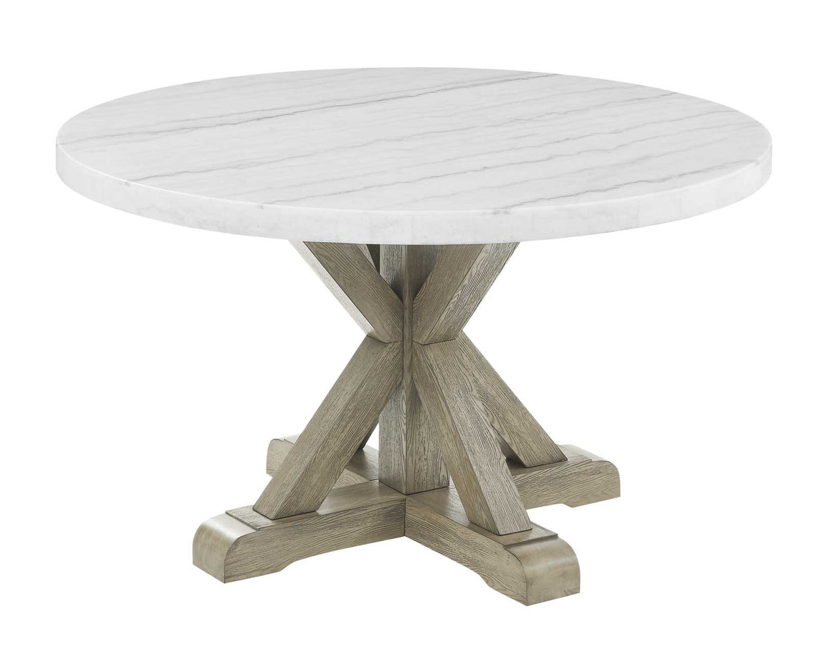Carena 52-inch Round White Marble Top Dining Table from Steve Silver - Luna Furniture