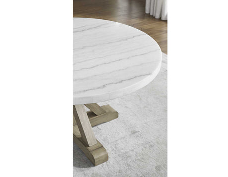 Carena 52-inch Round White Marble Top Dining Table from Steve Silver - Luna Furniture