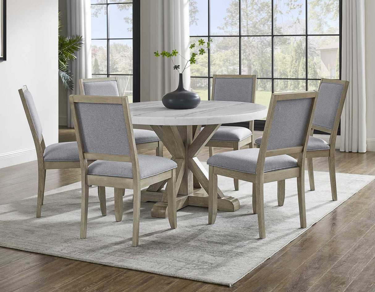 Carena 52-inch Round White Marble Top Dining Table from Steve Silver - Luna Furniture