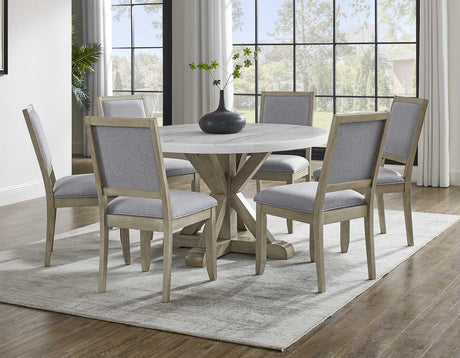 Carena 52-inch Round White Marble Top Dining Table from Steve Silver - Luna Furniture