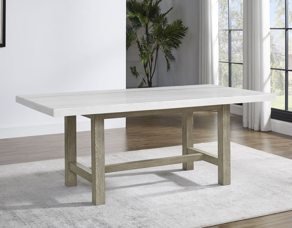 Carena 78-inch White Marble Top Dining Table from Steve Silver - Luna Furniture