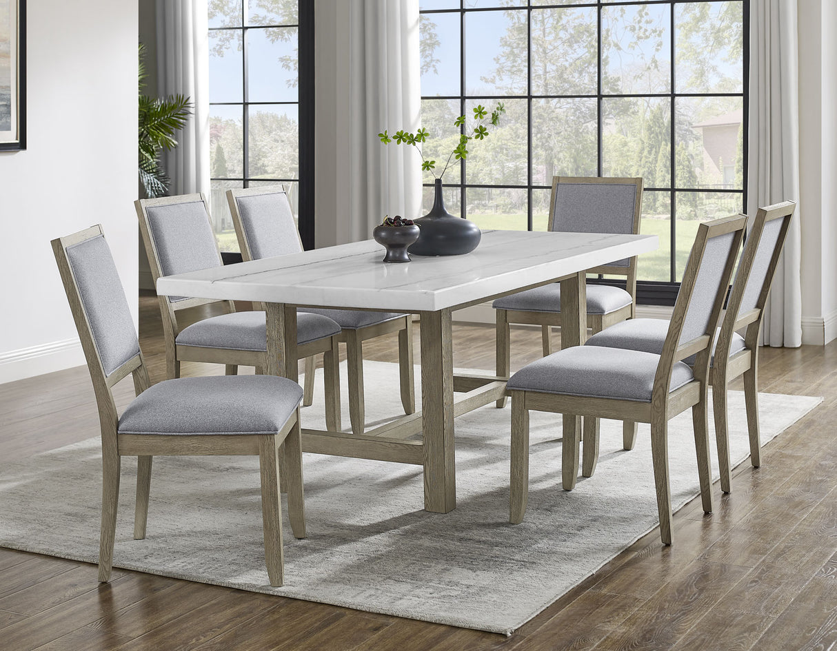 Carena 78-inch White Marble Top Dining Table from Steve Silver - Luna Furniture