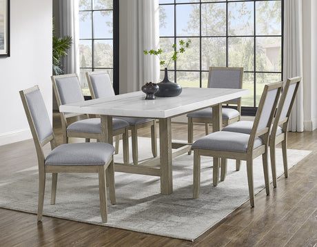 Carena 78-inch White Marble Top Dining Table from Steve Silver - Luna Furniture