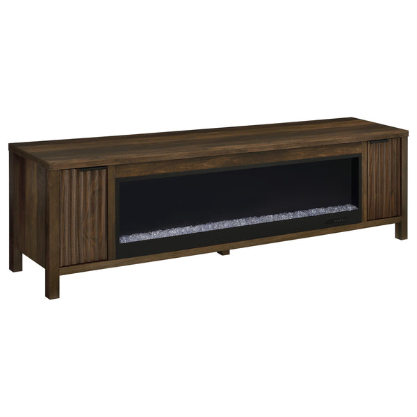 Carey Dark Pine 79-inch TV Stand Fireplace Media Console