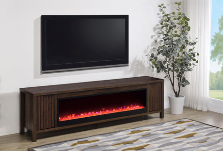 Carey Dark Pine 79-inch TV Stand Fireplace Media Console from Coaster - Luna Furniture