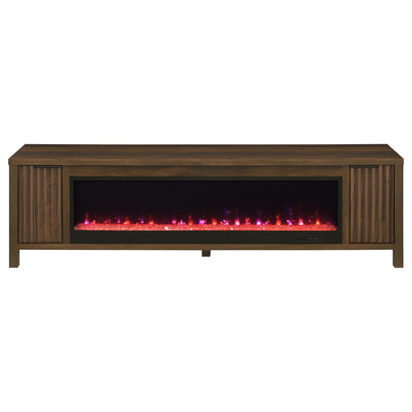 Carey Dark Pine 79-inch TV Stand Fireplace Media Console from Coaster - Luna Furniture