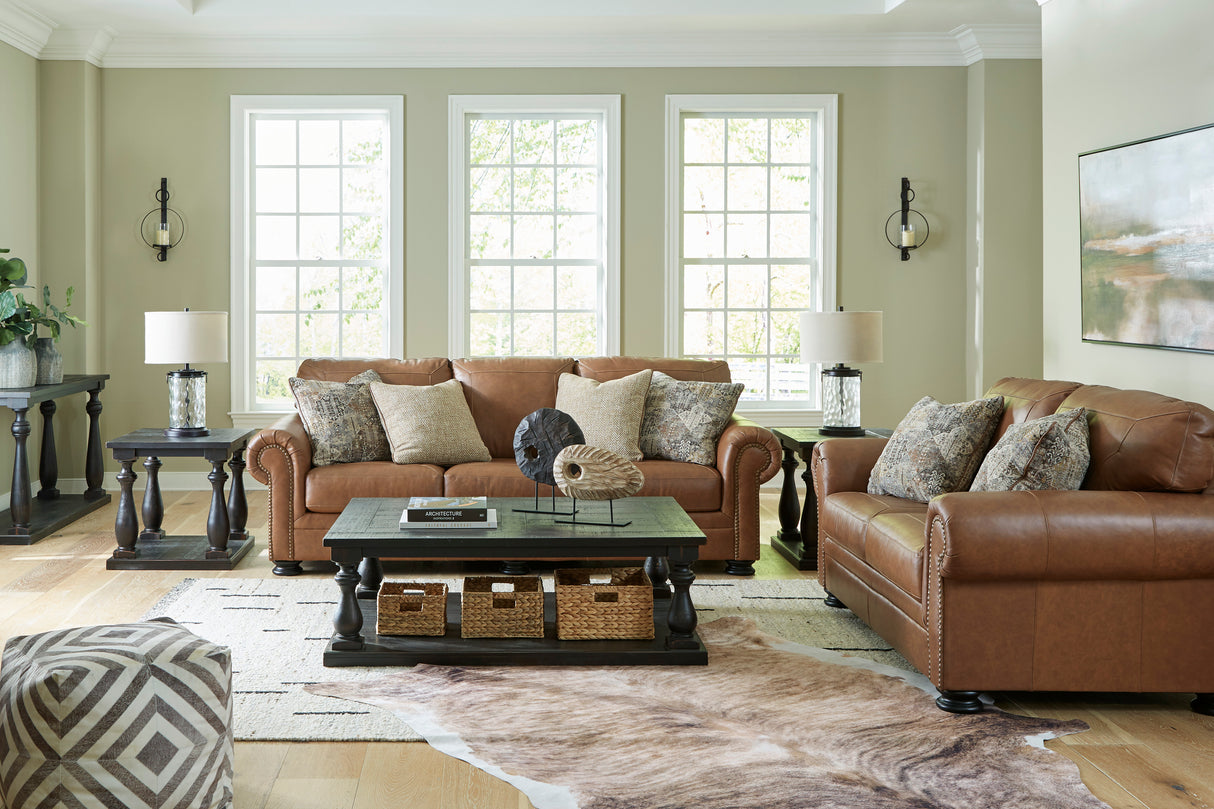 Carianna Caramel Leather Living Room Set from Ashley - Luna Furniture
