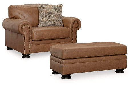Carianna Caramel Oversized Chair and Ottoman from Ashley - Luna Furniture