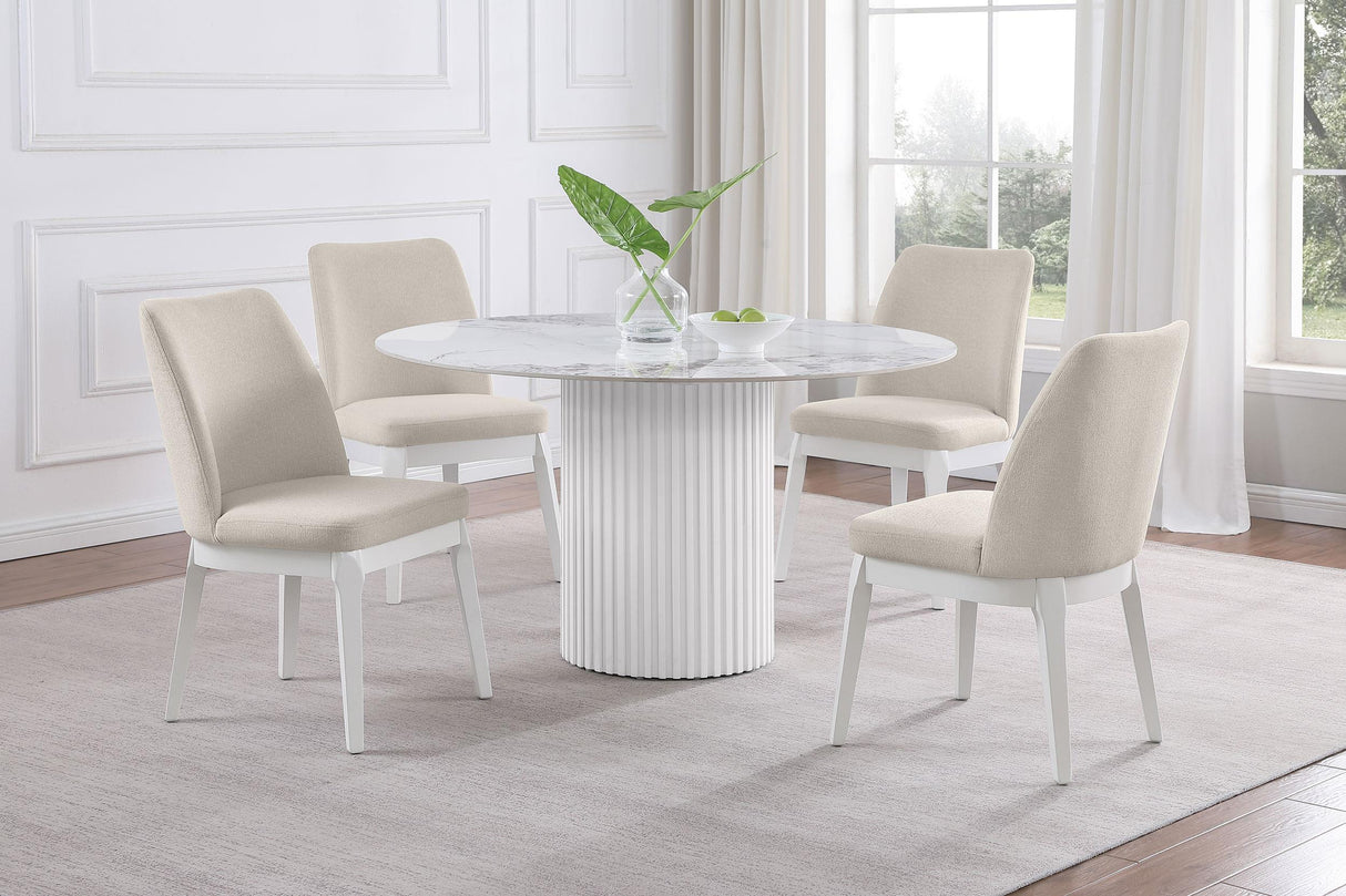 Carissa Beige Upholstered Dining Side Chair, Set of 2 from Coaster - Luna Furniture