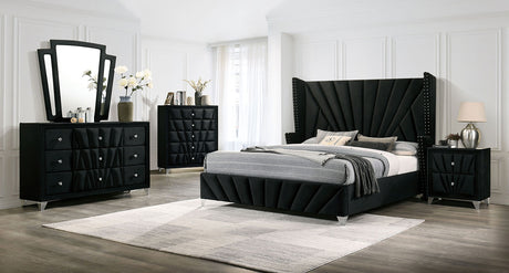 Carissa Black Mirror (Mirror Only) from Furniture of America - Luna Furniture