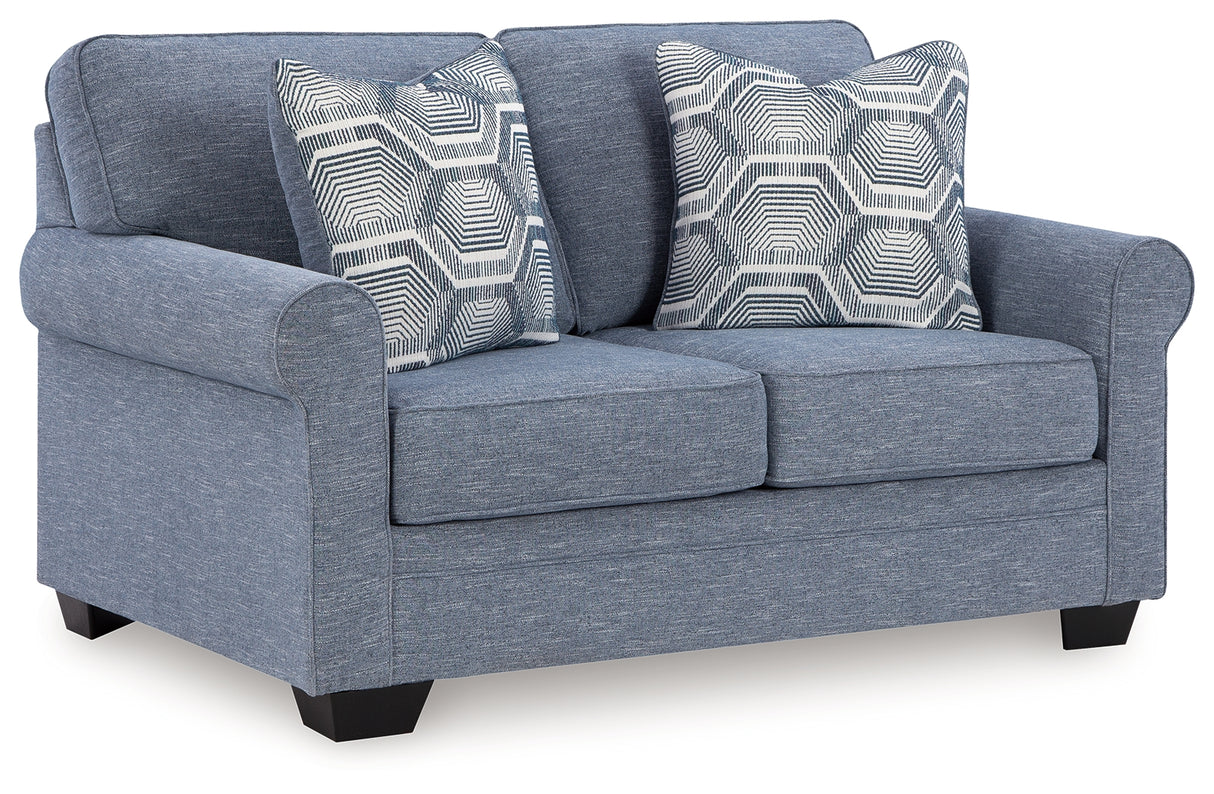 Carissa Manor Denim Loveseat from Ashley - Luna Furniture