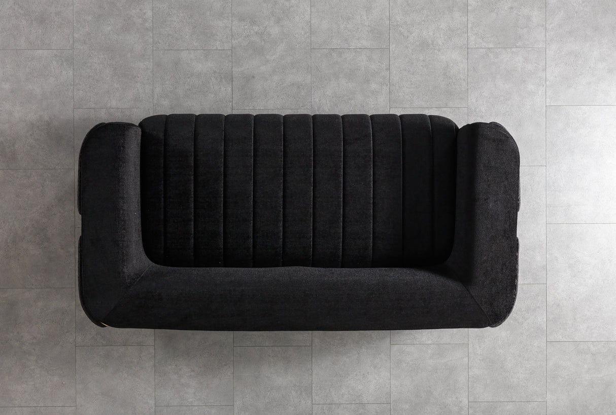 Carlina Black Velvet Loveseat from Nova Furniture - Luna Furniture