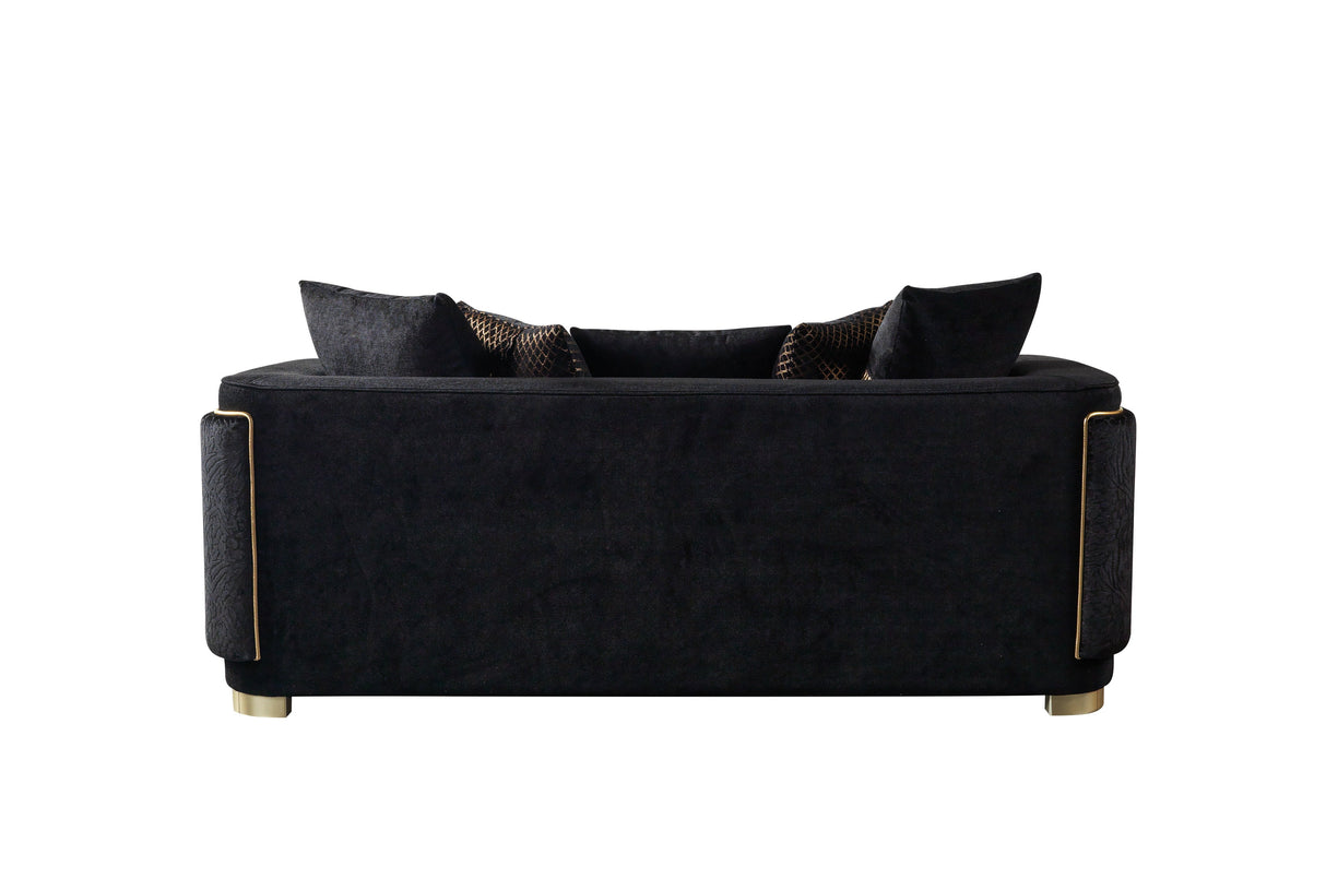 Carlina Black Velvet Loveseat from Nova Furniture - Luna Furniture