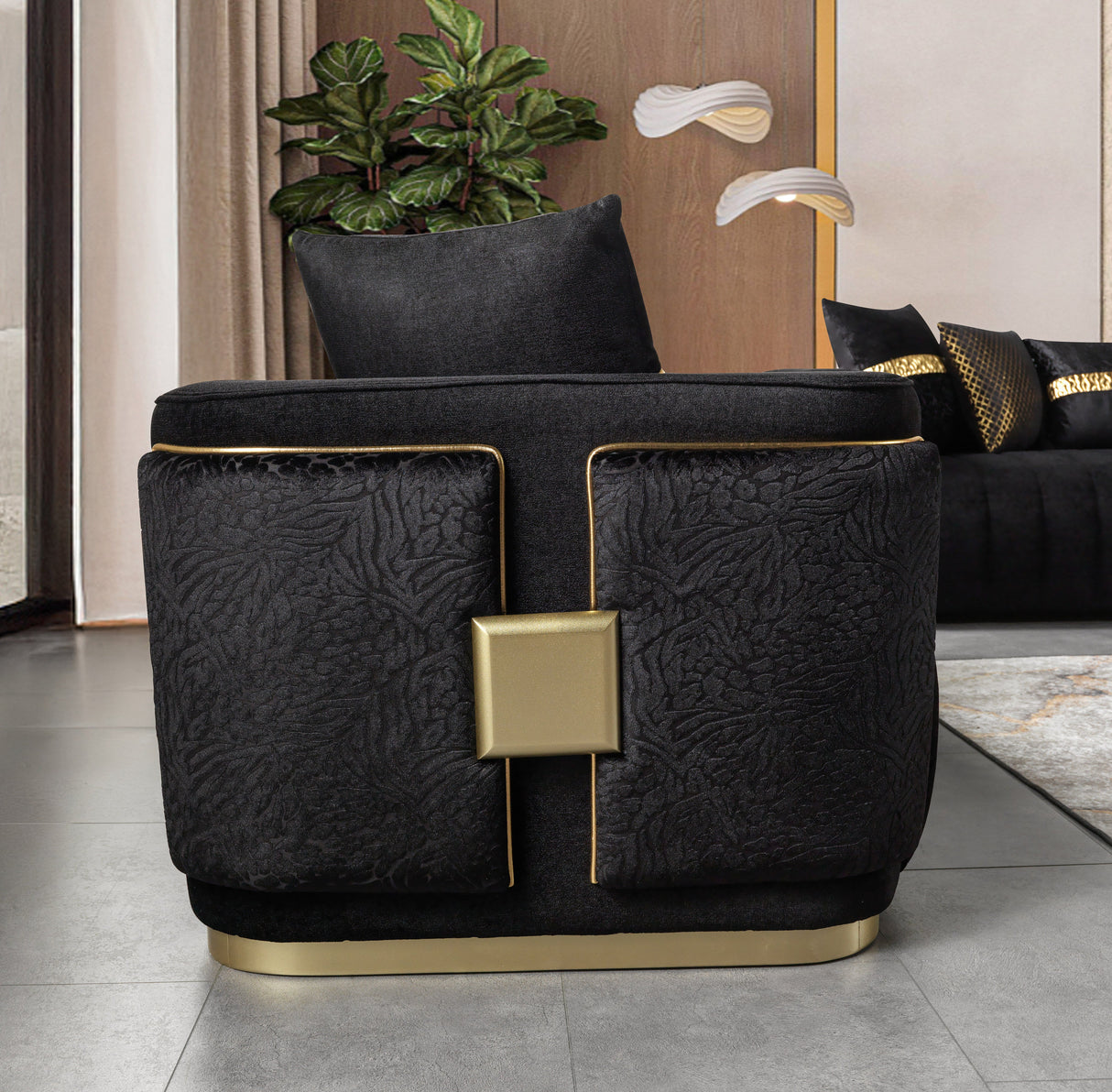 Carlina Black Velvet Sofa & Loveseat from Nova Furniture - Luna Furniture