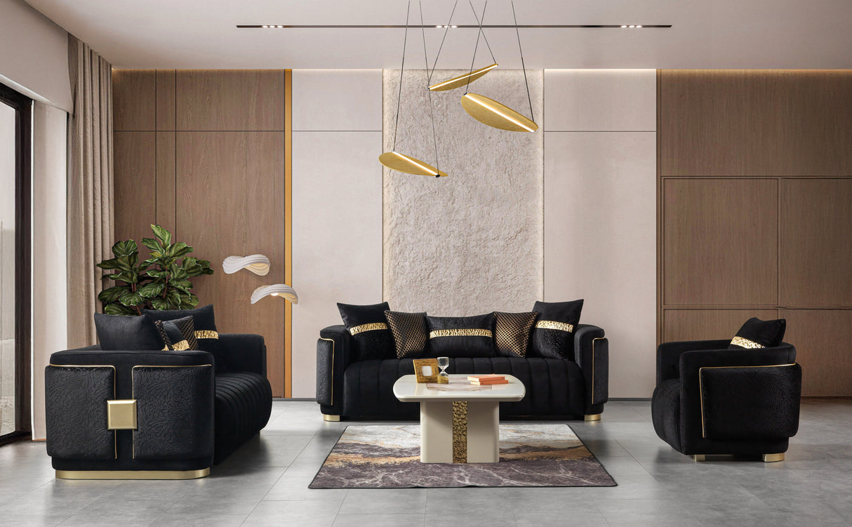 Carlina Black Velvet Sofa from Nova Furniture - Luna Furniture