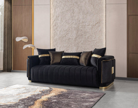 Carlina Black Velvet Sofa from Nova Furniture - Luna Furniture