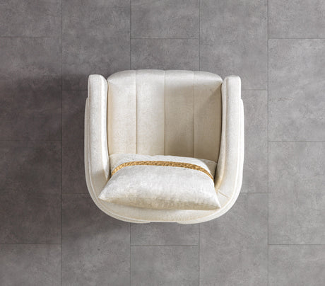 Carlina Ivory Velvet Chair from Nova Furniture - Luna Furniture