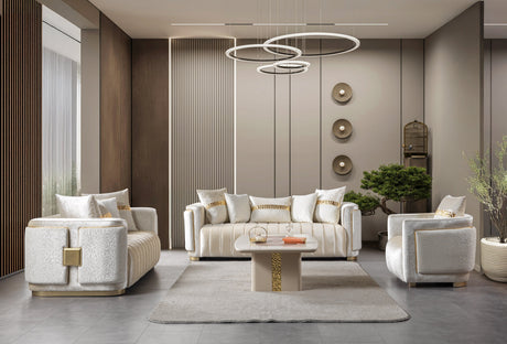 Carlina Ivory Velvet Loveseat from Nova Furniture - Luna Furniture