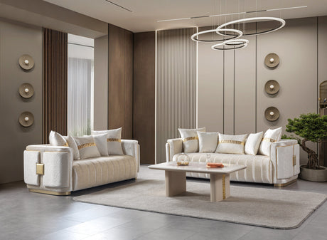 Carlina Ivory Velvet Loveseat from Nova Furniture - Luna Furniture