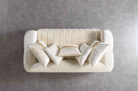 Carlina Ivory Velvet Loveseat from Nova Furniture - Luna Furniture