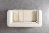 Carlina Ivory Velvet Loveseat from Nova Furniture - Luna Furniture
