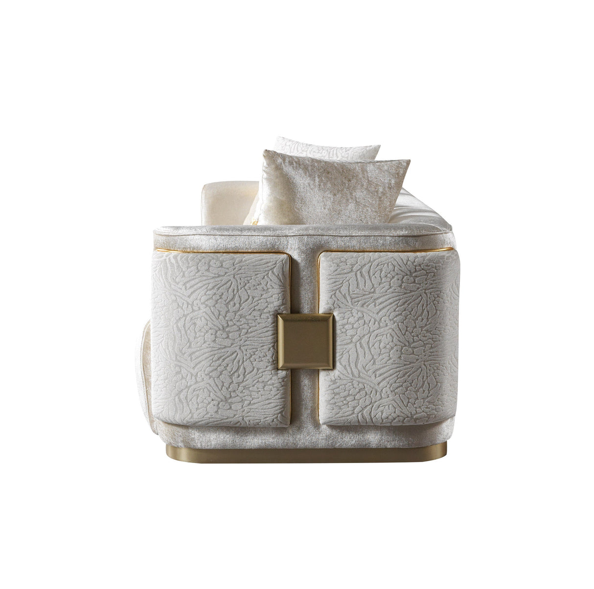 Carlina Ivory Velvet Loveseat from Nova Furniture - Luna Furniture
