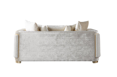 Carlina Ivory Velvet Loveseat from Nova Furniture - Luna Furniture