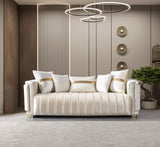 Carlina Ivory Velvet Sofa & Loveseat from Nova Furniture - Luna Furniture
