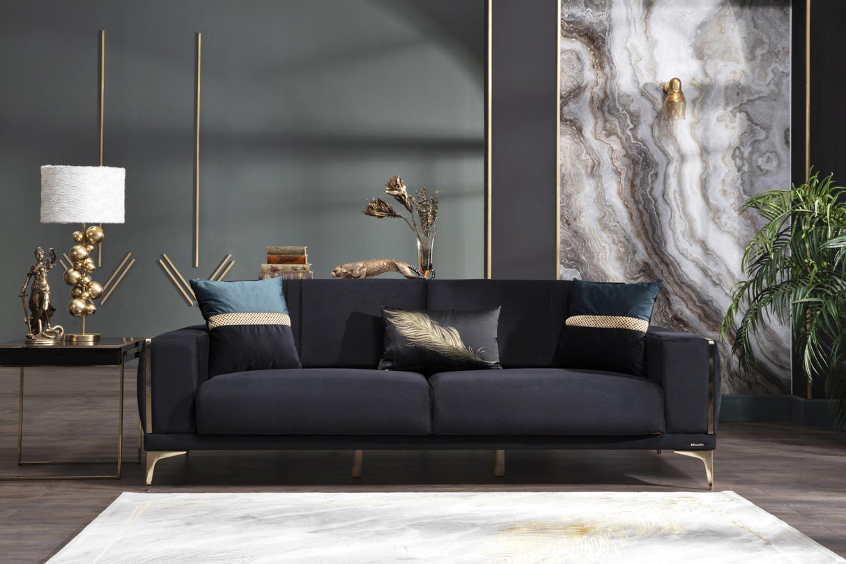 Carlino Napoly Black Loveseat from Bellona - Luna Furniture