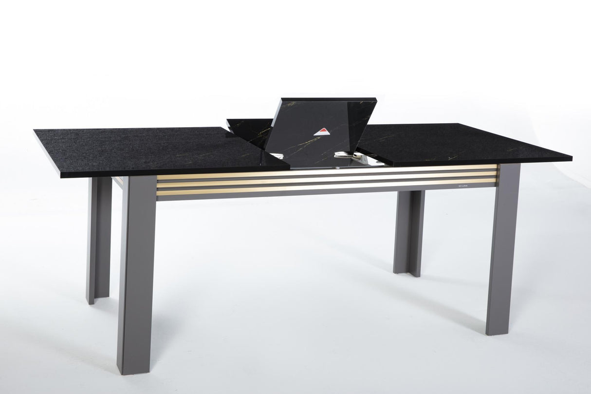 Carlino Prada Grey/Marble Extendable Dining Table from Bellona - Luna Furniture